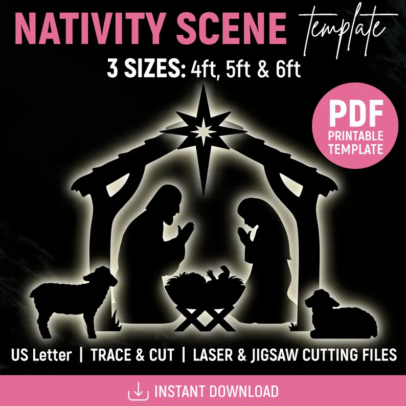 A beautiful nativity scene to set out for Christmas, that you can make.