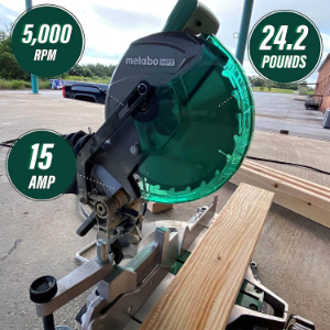 Here you get a quick view of the Metabo miter saw's specs.