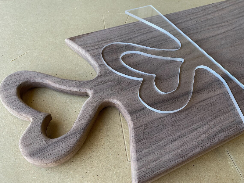 A heart-handled cutting board like this one is easy to make, especially if you have a template.