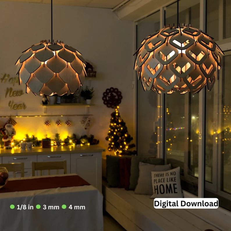 Scandinavian pine cone lamps you can make using your CNC router.