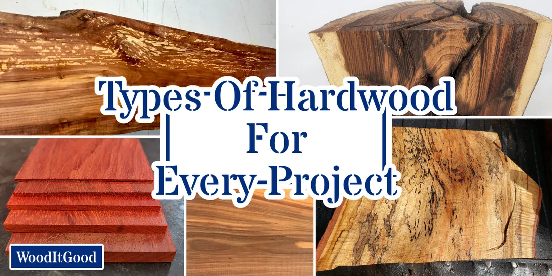 A picture introducing the page, "types of hardwood for every project."