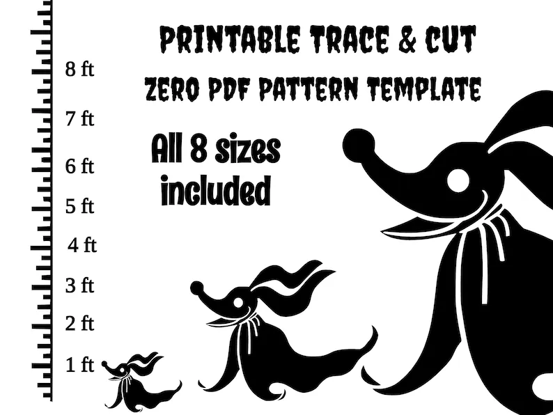 A picture of the pattern you can buy of a ghost dog, it reminds me of the dog in Nightmare Before Christmas