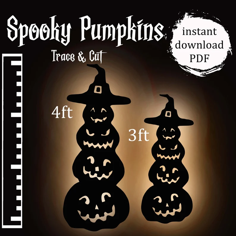 Some halloween stackable spooky pumpkins.