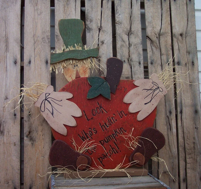 A harvest scarecrow wood craft.