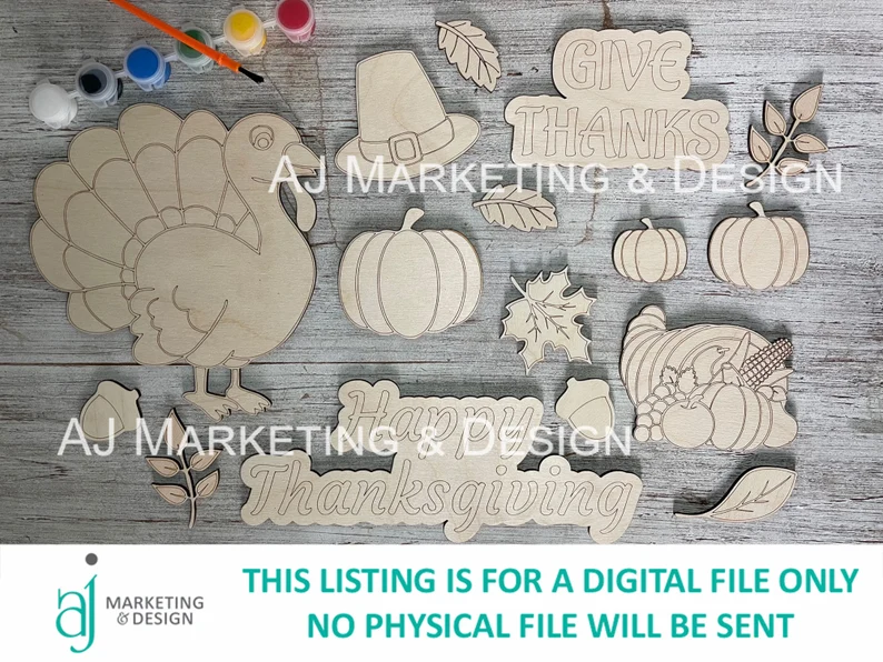 A simple paint your own turkey pattern.