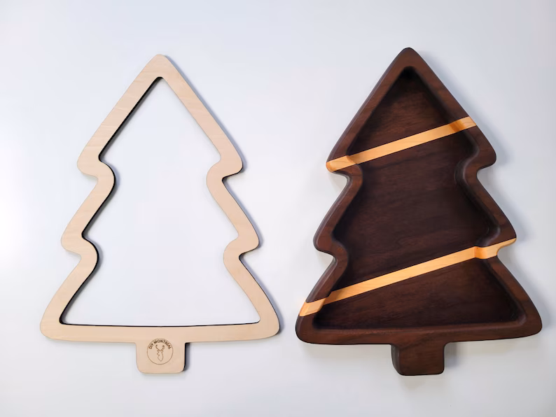 A very cute Christmas tree tray router template.