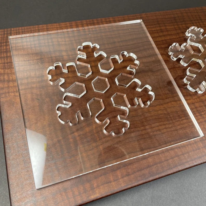 A snowflake acrylic router template