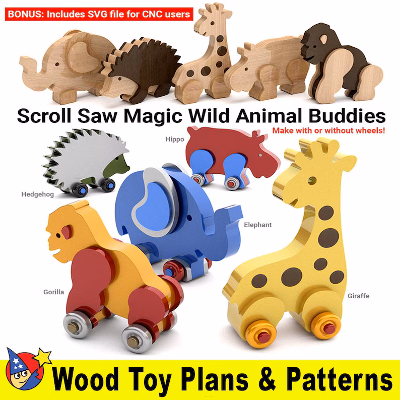 Some scroll saw patterns for little animal toys!