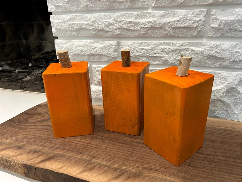 Some cute block wood pumpkins.