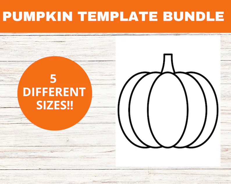 A pumpkin stencil with 5 different sizes.