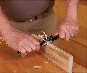 A look at someone using the spokeshave.