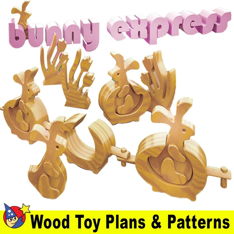 The bunny express, a picture of a train that bunnies can ride.