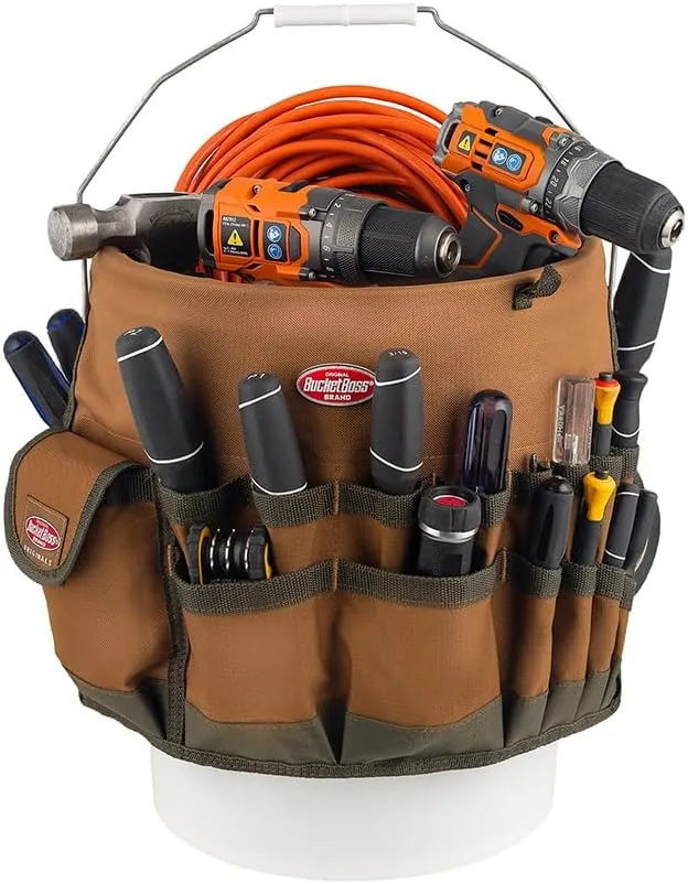 A very useful bag that converts a bucket into a toolbox that you can easily move around.